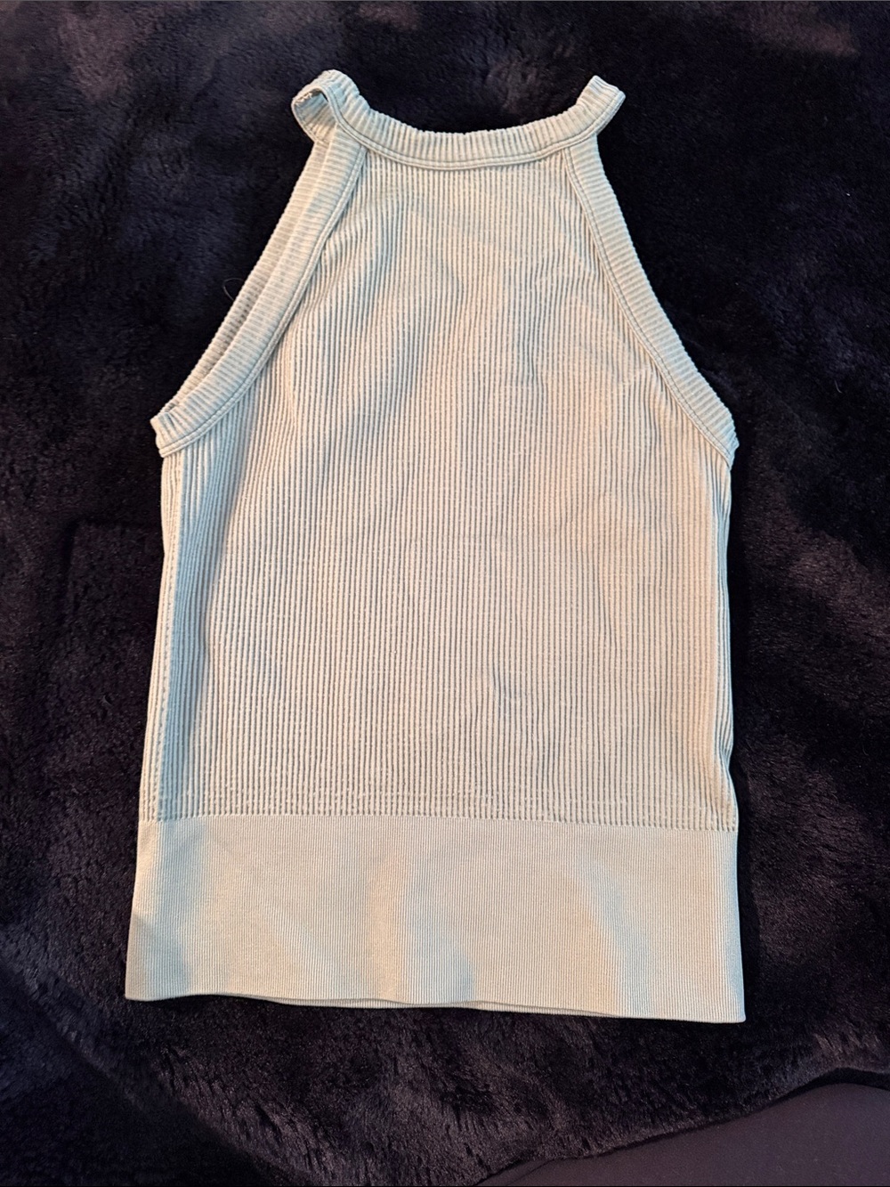 Free People Ribbed High Neck Tank in Sage Green M/L